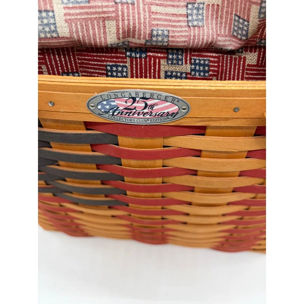 Longaberger Baskets 1998 Collectors Club 25th Anniversary Patriotic Flag Basket